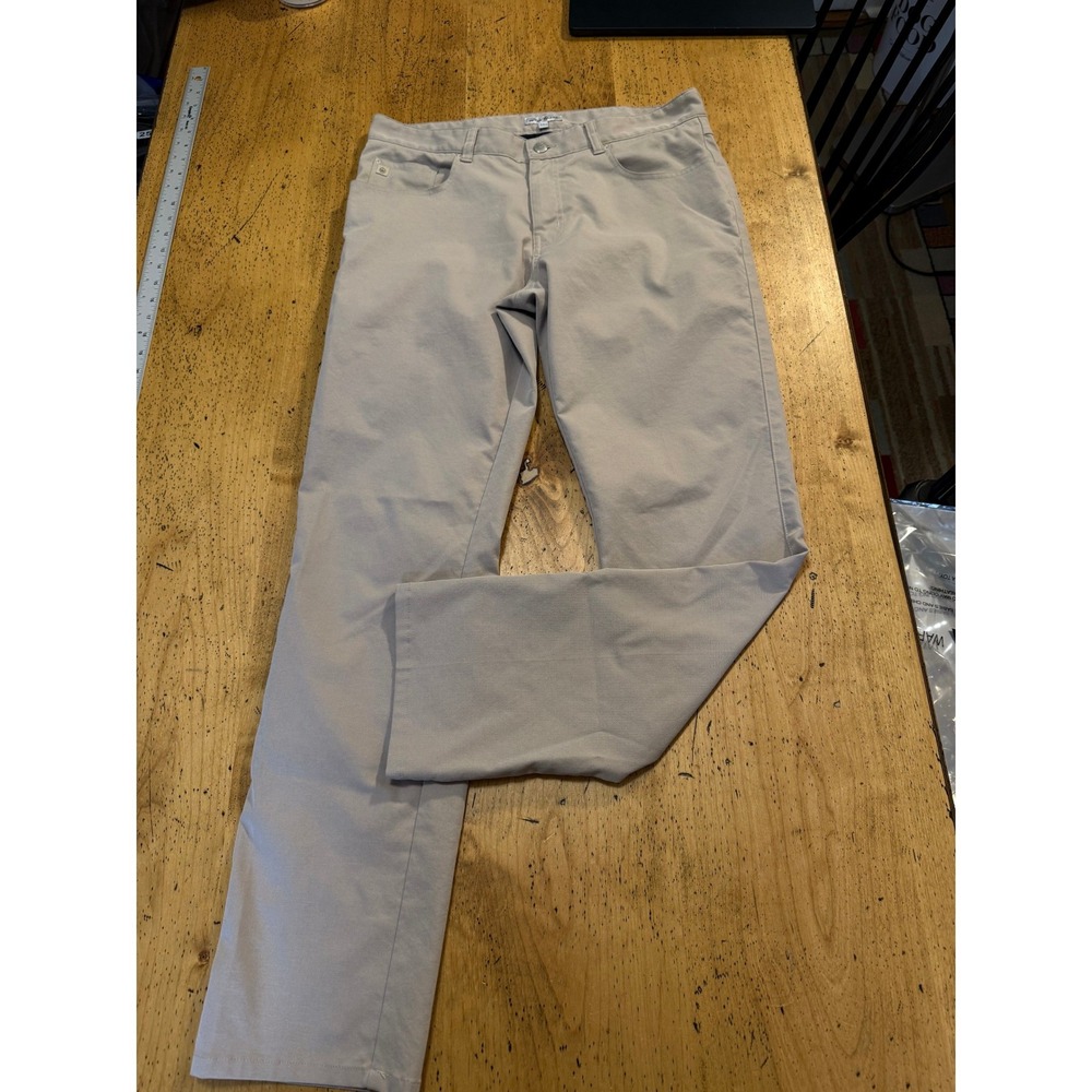 Peter Millar EB66 34x32 Performance Five-Pocket Golf Pants Khaki Tan Mens